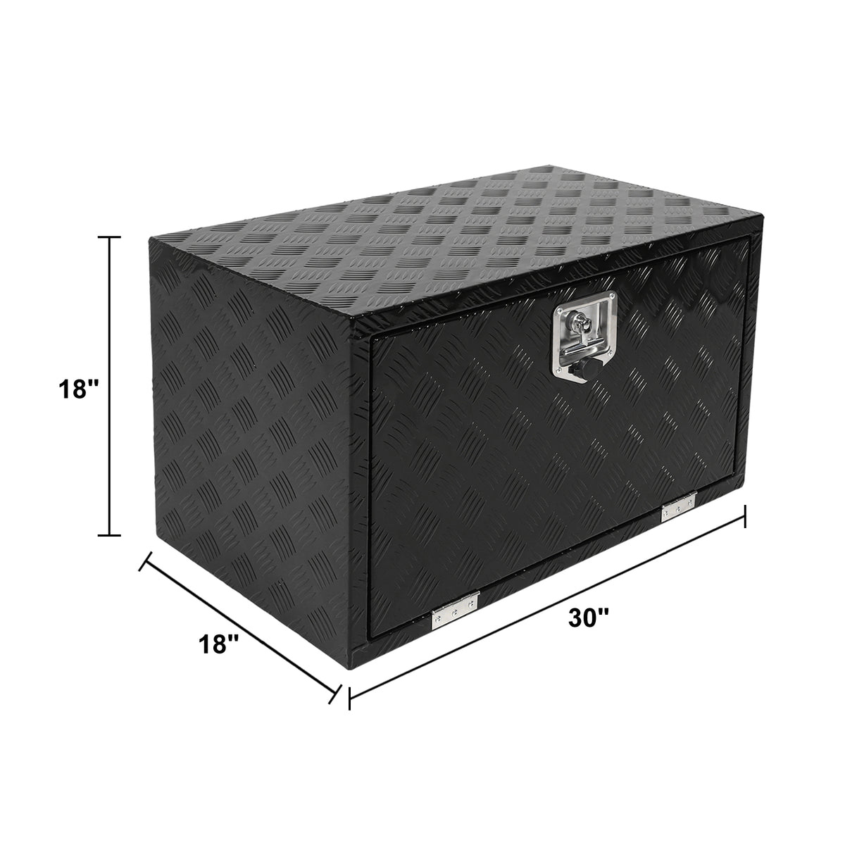 
                  
                    30-inch toolbox storage container with lock and key – suitable for pickup trucks, RVs, trailers, and heavy-duty waterproof black boxes.
                  
                