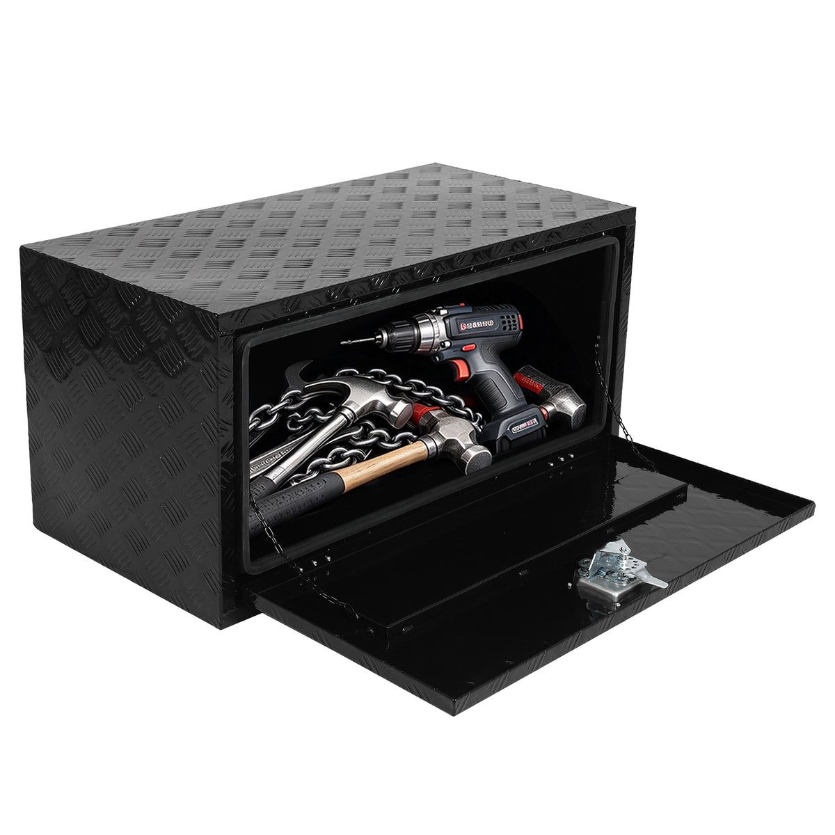
                  
                    Aluminum Truck Bed Tool Box with Lock, 36" x18" x18", Black
                  
                