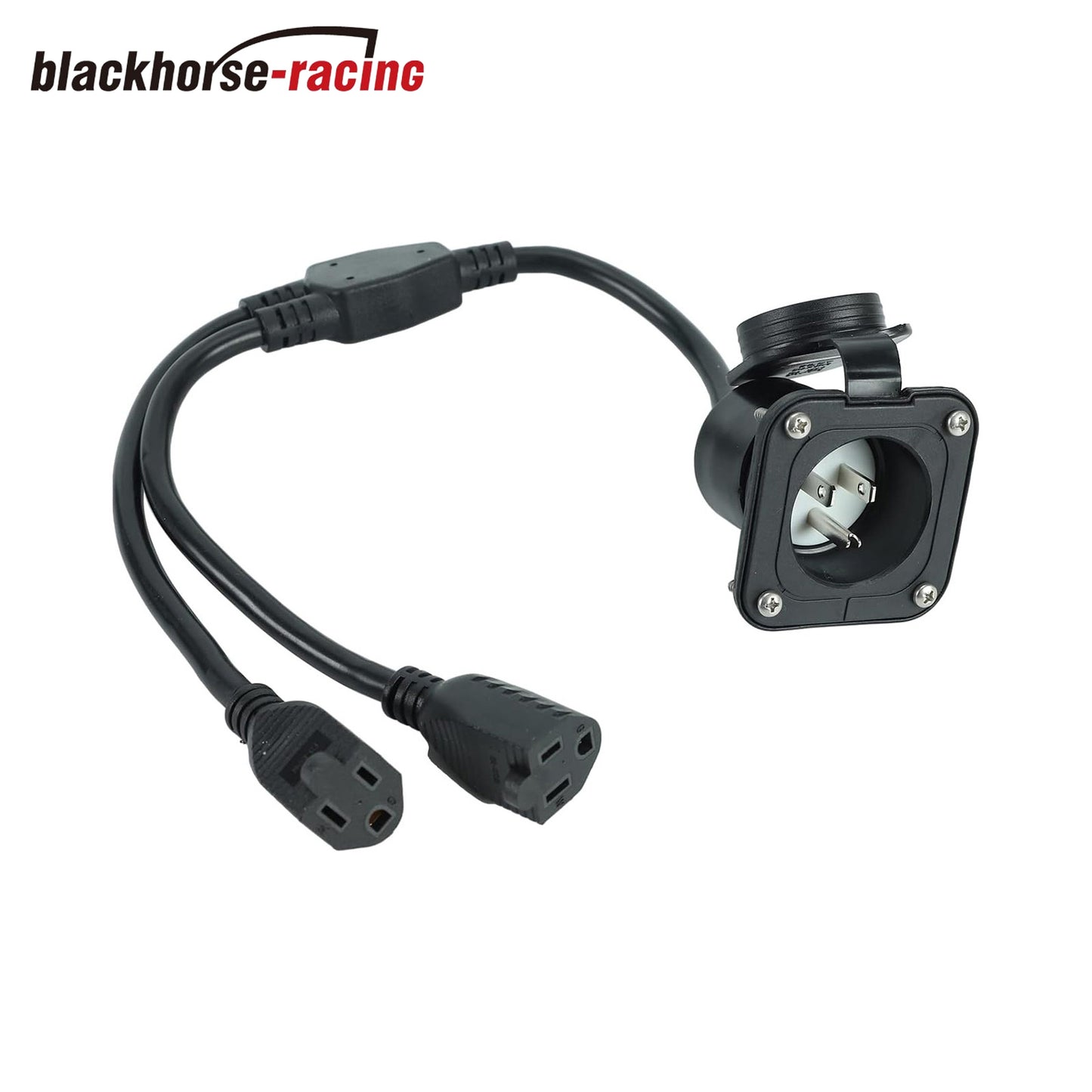 
                  
                    15 Amp Weatherproof AC Power Inlet Port Plug - 125 V NEMA 5-15R RV Electrical Outlet Kit with Integrated Dual 18" Extension Cord - 2 Pole 3-Wire Shore Power Plug for Boat
                  
                