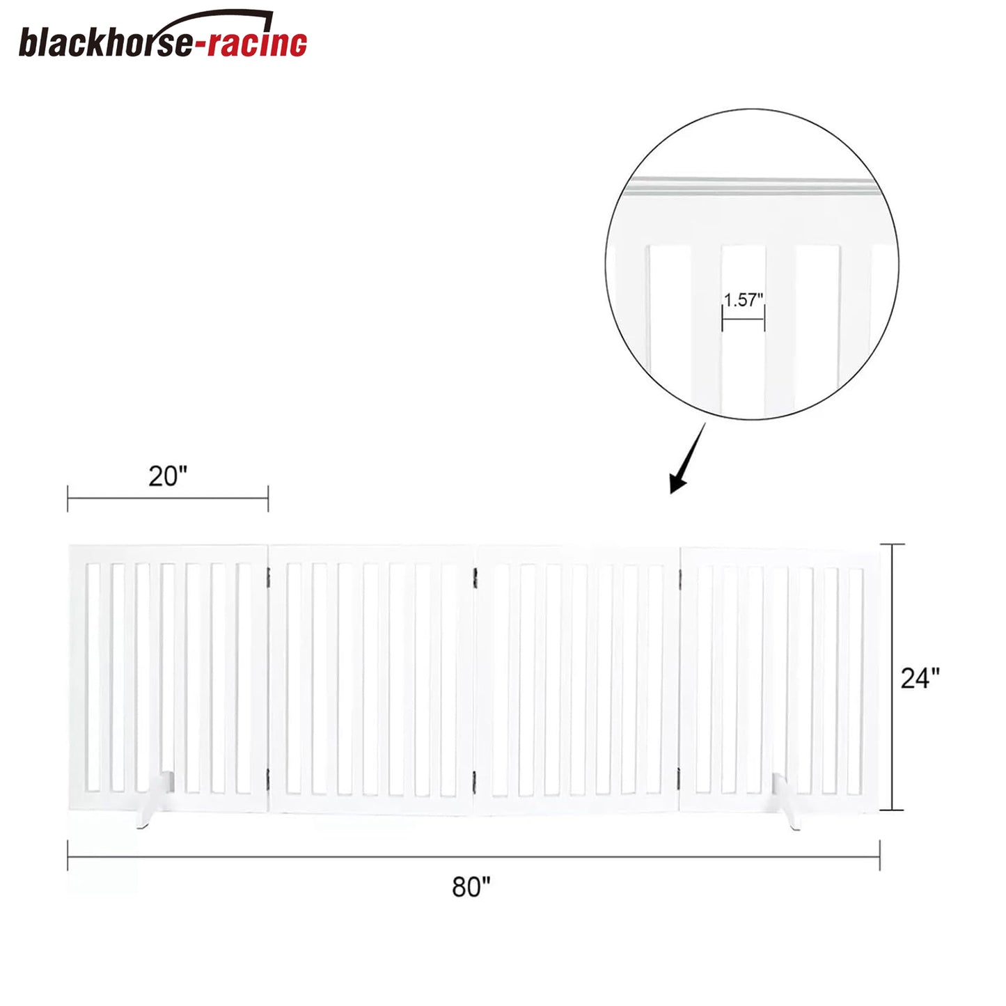 
                  
                    Wooden Freestanding Foldable Dog Gate, 24 inch 4 Panels, Step Over Safety Fence for Doorways, House, Stairs, Foldable Pet Gate w/ 2PCS Support Feet
                  
                