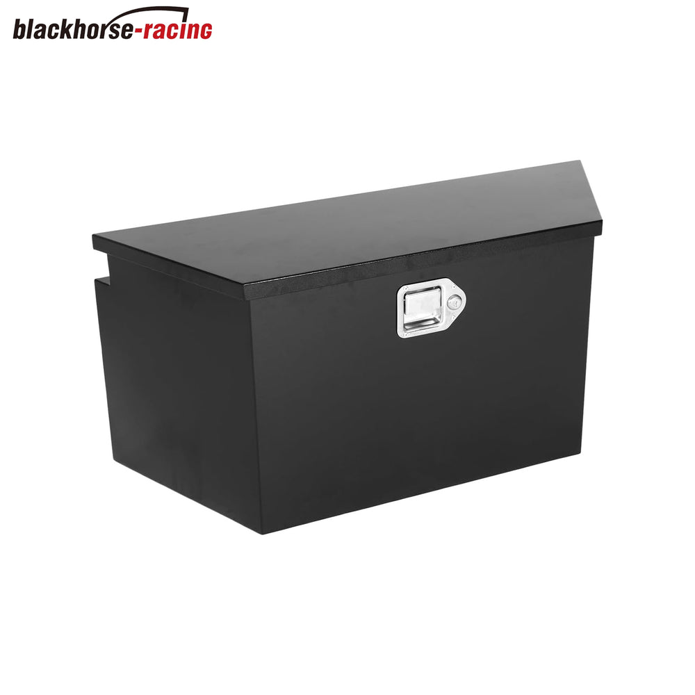 33 Inch Trailer Tongue Tool Box Steel Black Plated Truck ToolBox Pickup Truck Bed Storage with T-Handle Latch, Waterproof Job Box for RVs, ATVs, Trailers & More (33