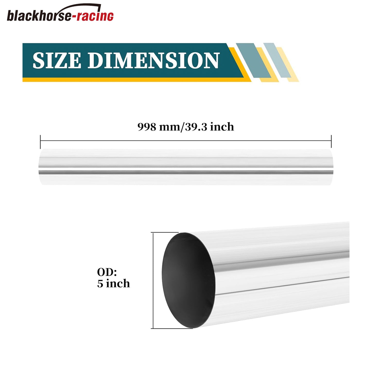 
                  
                    5 Inch Straight DIY Custom Mandrel Exhaust Pipe Tube Pipe, 39.3 Inch Length, 5'' OD Mandrel Straight Pipe, T304 Stainless Steel, Universal Fitment
                  
                