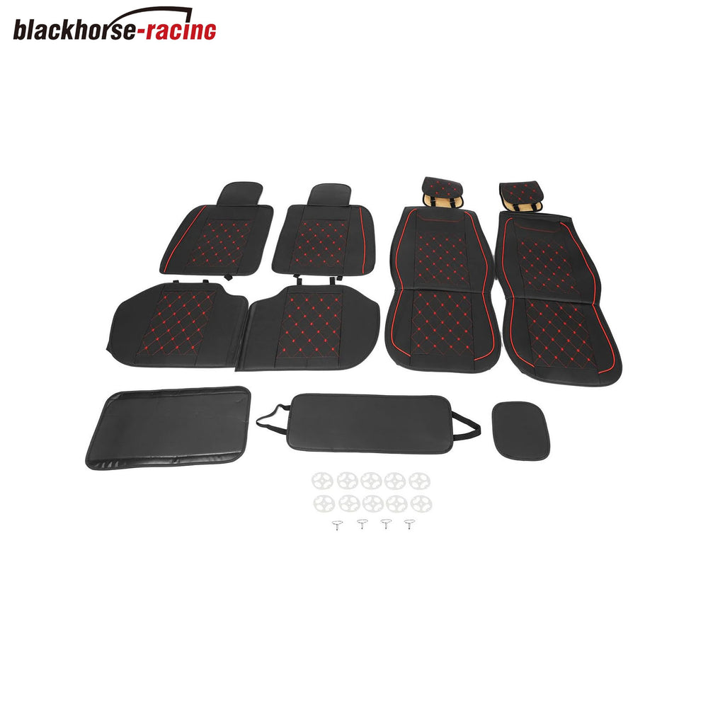 
                  
                    Car Seat Cover Custom Fit for GMC Sierra 1500 2500 3500 2007-2021 Chevy Silverado 1500 2500 3500, Leather Protector （Black + Red Line）
                  
                