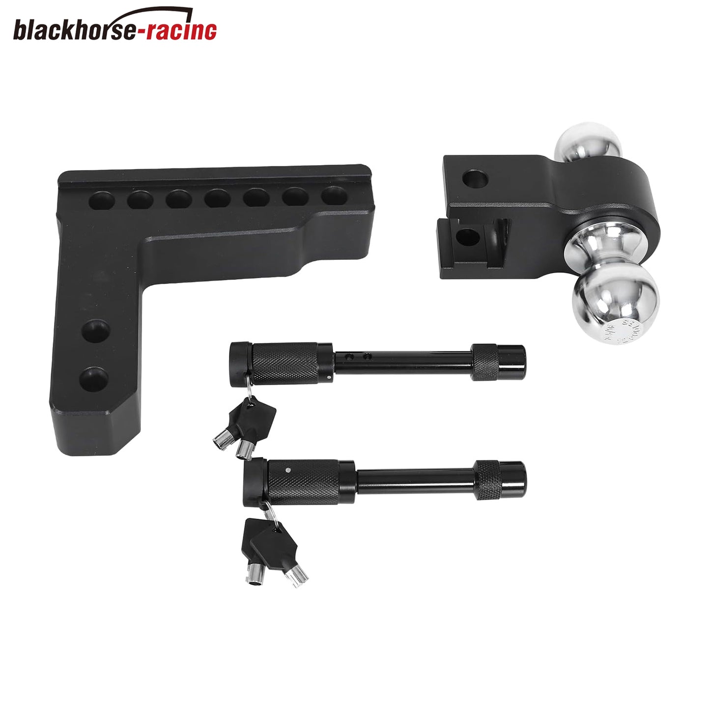 
                  
                    Adjustable Trailer Hitch Mount and 2" - 2-5/16" Ball, Fit 2 Inch Receiver, 6 Inch Drop and Rise for Heavy Duty Truck, 12500 LBS
                  
                