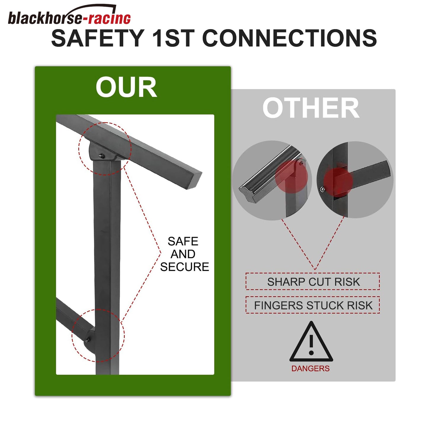 
                  
                    4 Steps Handrails Deck Handrails Stair Railing Indoor Black Wrought Iron Hand Rails for Outdoor Steps Railing Kit (3-4 Steps Handrail)
                  
                