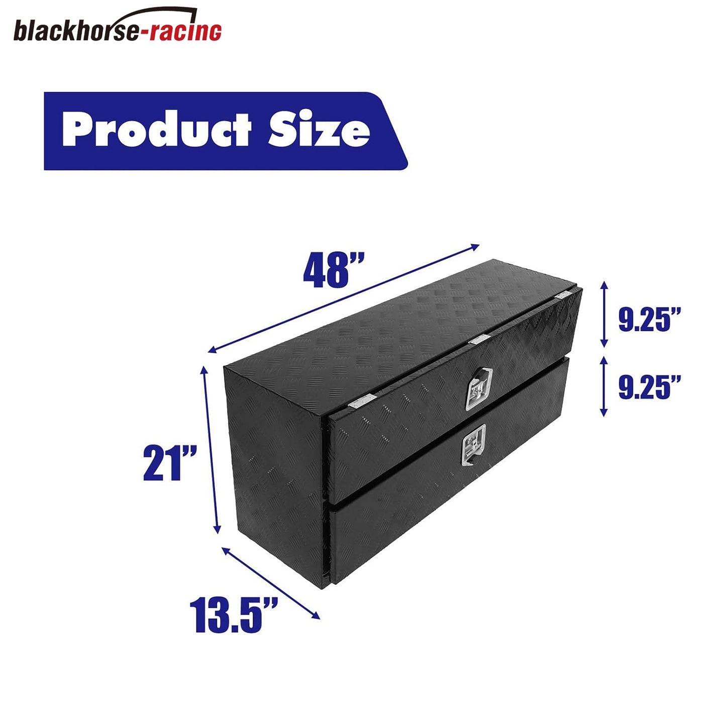 
                  
                    Aluminum Truck Tool Box w/Two Door,5 Bar Tread Truck Storage box w/Lock For Organization,Multifunction Black 48"x21"x15" Truck Toolboxes, For Truck,Trailer,RVs,Toolroom,Garage.
                  
                