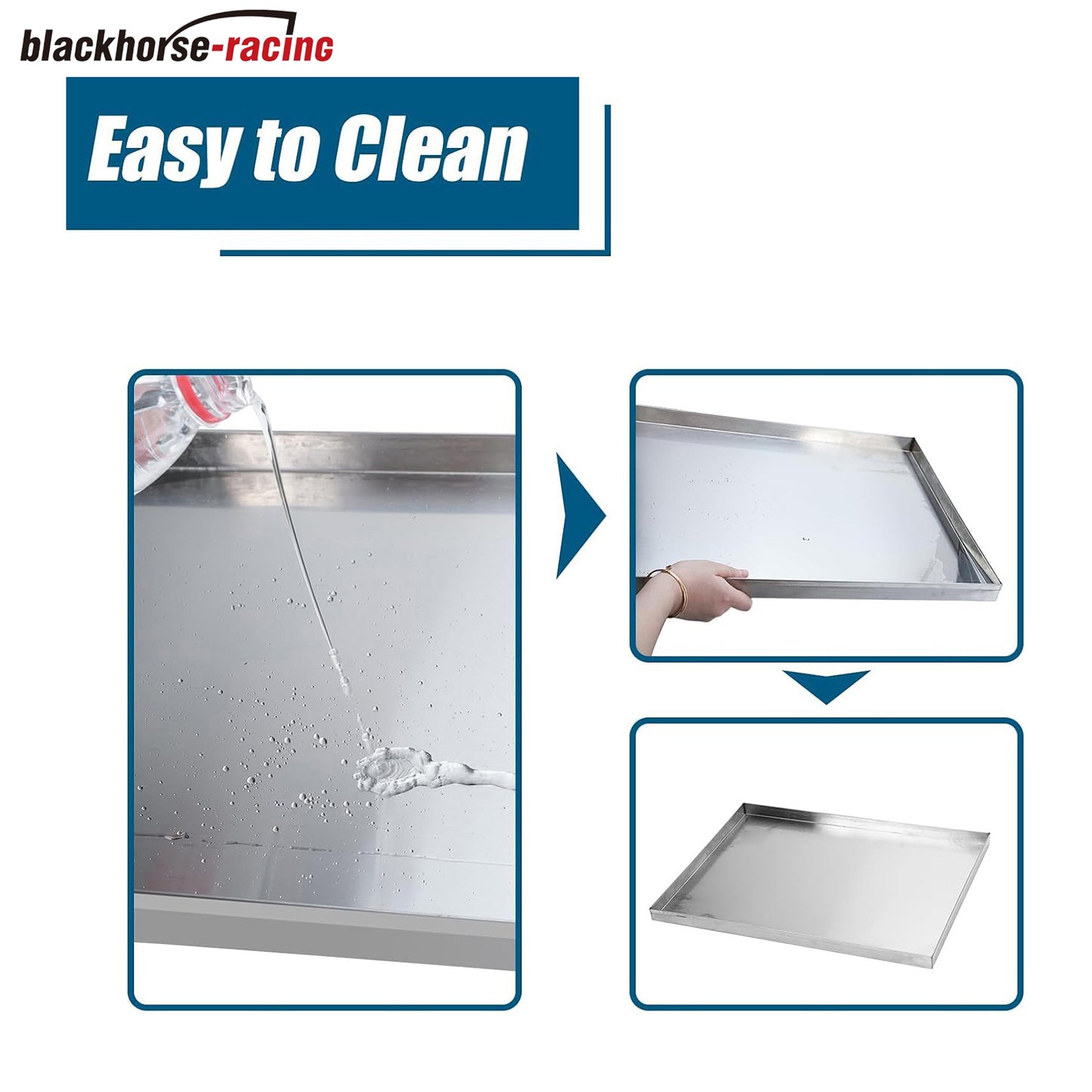
                  
                    41.1"x26" Stainless Steel Tray Replacement Pan for Pet Cage Dog Crate Kennel, Flat Bottom Tray, Leakproof Line
                  
                
