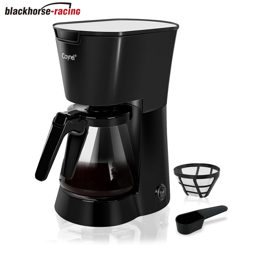 Drip Coffee Machine With 750ML Removable Water Reservoir- 120V 5 Cups Drip Coffee Machine for Home, Office, Convenient and User Friendly with Permanent Filter (Black)
