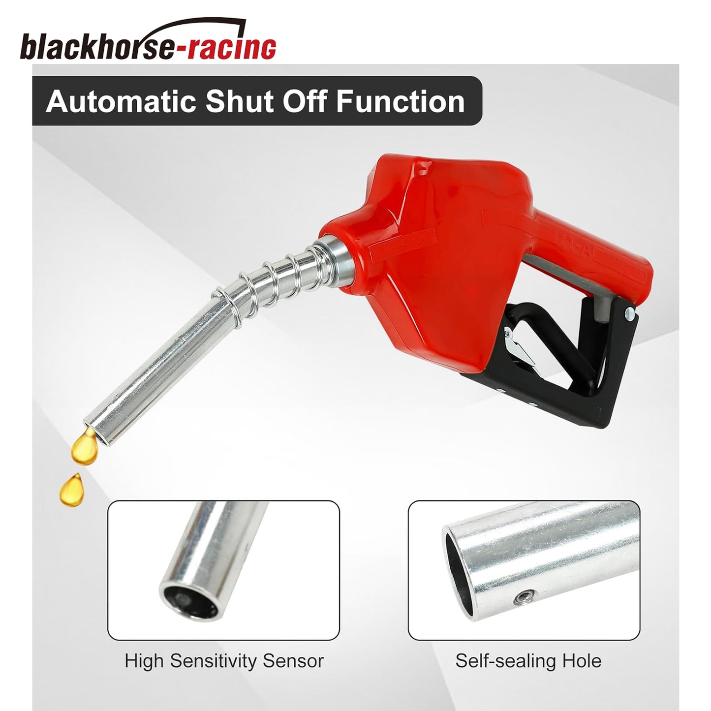 
                  
                    3/4" NPT Auto Fuel Nozzle, Auto Shut Off Fuel Nozzle with 3-speed Padlock, Spout 13/16" for Gasoline, Diesel, Biodiesel and Kerosene, Red
                  
                