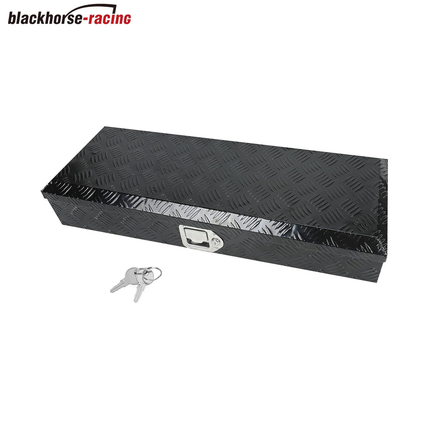 
                  
                    34.5 × 12.75 × 6.4 inches – Black aluminum pickup truck bed storage trailer tongue tool box with lock and key; 5 pedals
                  
                
