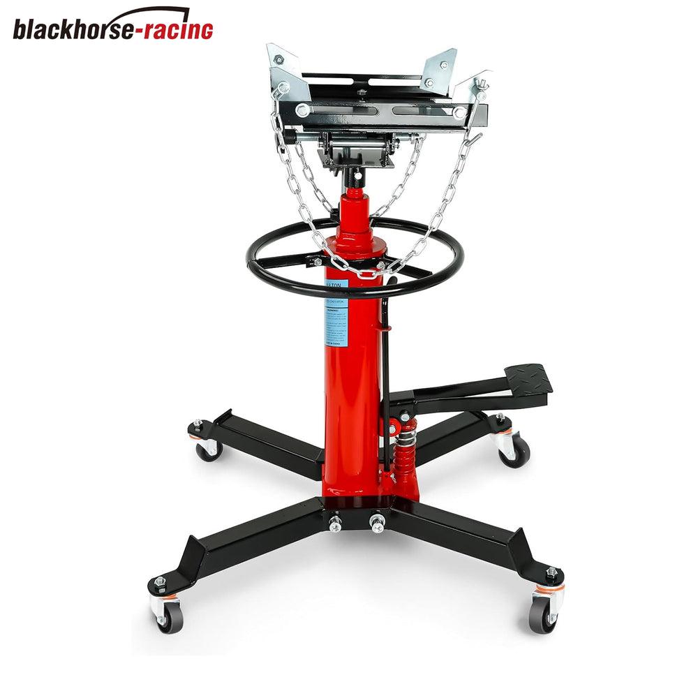 1800 lbs Capacity Transmission Jack, 2 Stage Adjustable Telescoping Hydrulic Transmission Jack with Integrated Foot Pedal & 360°Swivel Wheel, 34