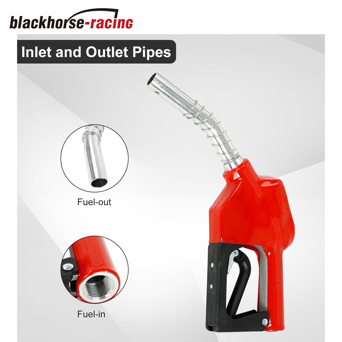 
                  
                    3/4" NPT Auto Fuel Nozzle, Auto Shut Off Fuel Nozzle with 3-speed Padlock, Spout 15/16" for Gasoline, Diesel, Biodiesel and Kerosene, Red
                  
                