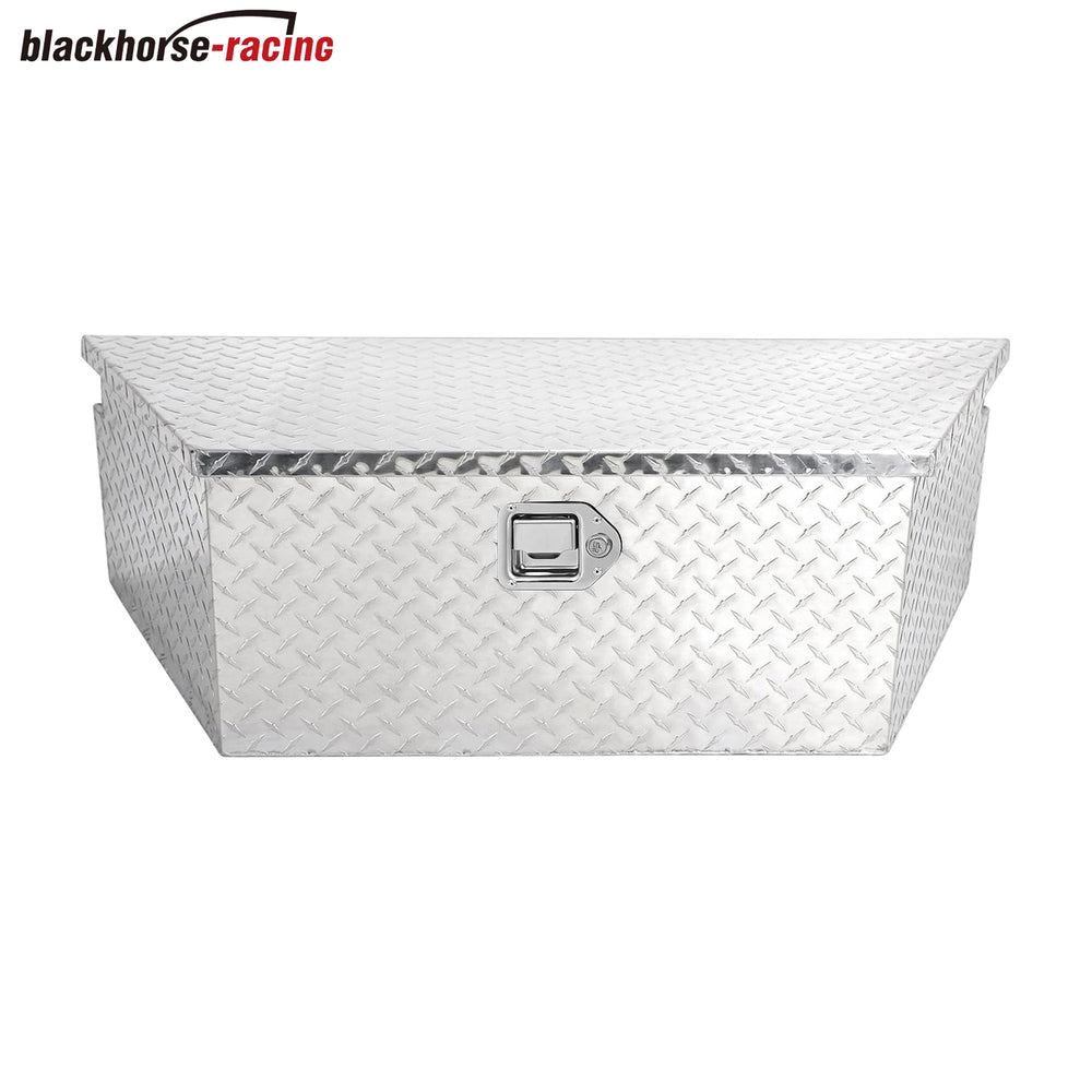 Aluminum Stripes Tool Box, Heavy Duty Storage Tool Box, 39 x 15 x 12 inch Waterproof Storage Organizer with Lock and Keys, Truck Underbody Box Compatible with Truck Bed RV Trailer ATV ﻿
