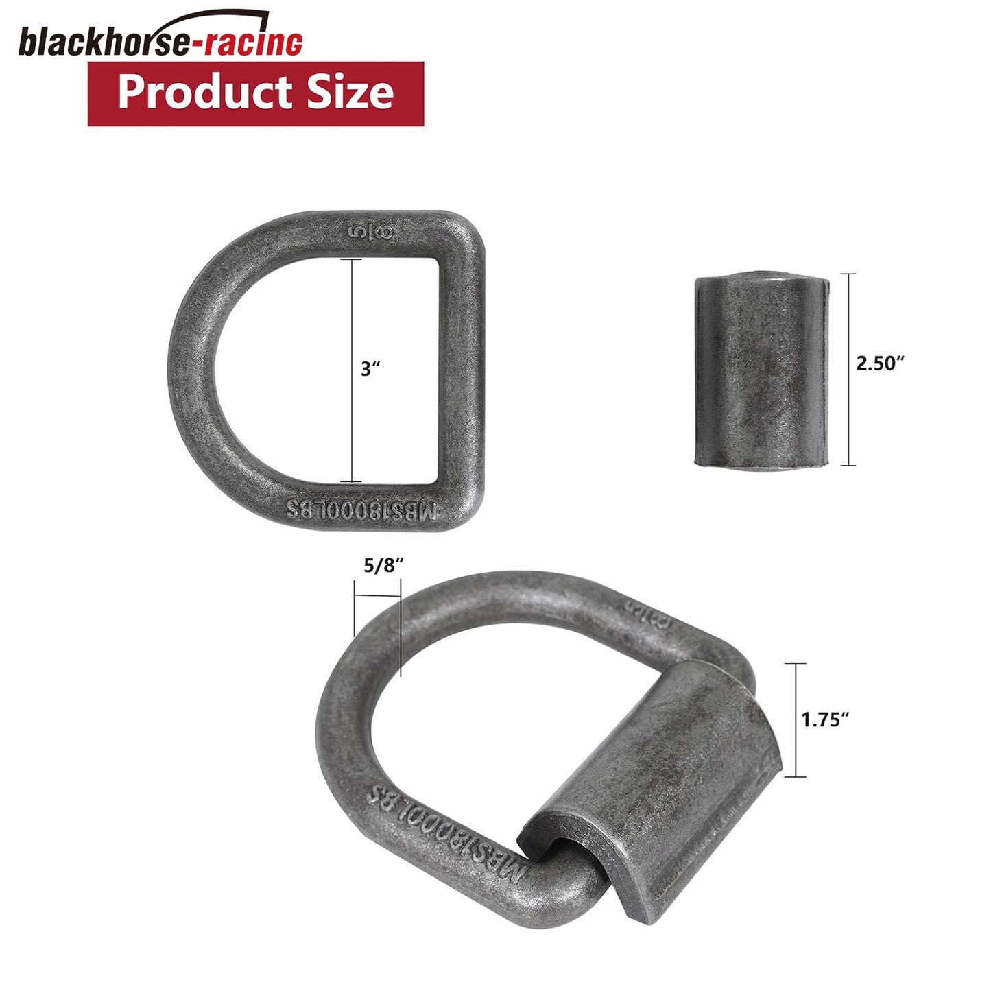 
                  
                    5/8" Heavy Duty Forged Steel D Ring Tie-Down Anchor Weld on Lashing Ring 18000lbs for Securing ATVs, UTVs, Riding Mowers, and Other Heavy Cargo-8Pack
                  
                