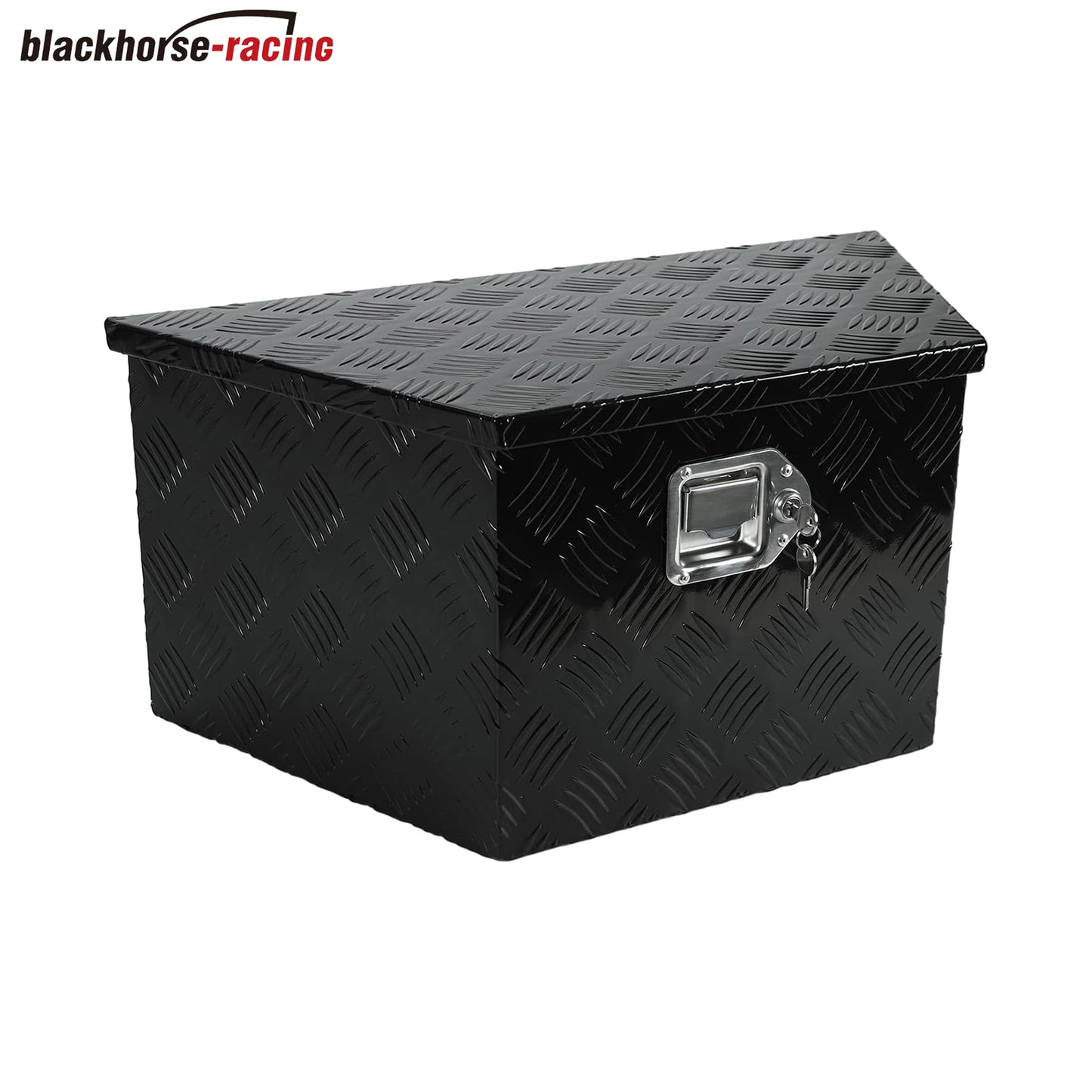 
                  
                    26-inch (approx. 66.0 cm) aluminum striped electroplated toolbox – pickup truck lathe, RV trailer toolbox, storage container with side handles, waterproof lock and key – Black
                  
                
