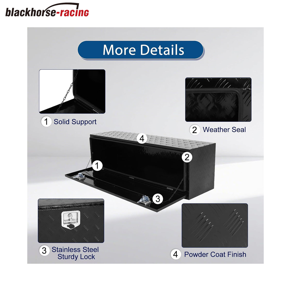 
                  
                    Confote Heavy-Duty Aluminum 5-Piece Truck Tool Kit – includes lock and key, under-body truck storage box, waterproof square storage shelf – suitable for pickup trucks, truck beds, RVs, and trailers.
                  
                