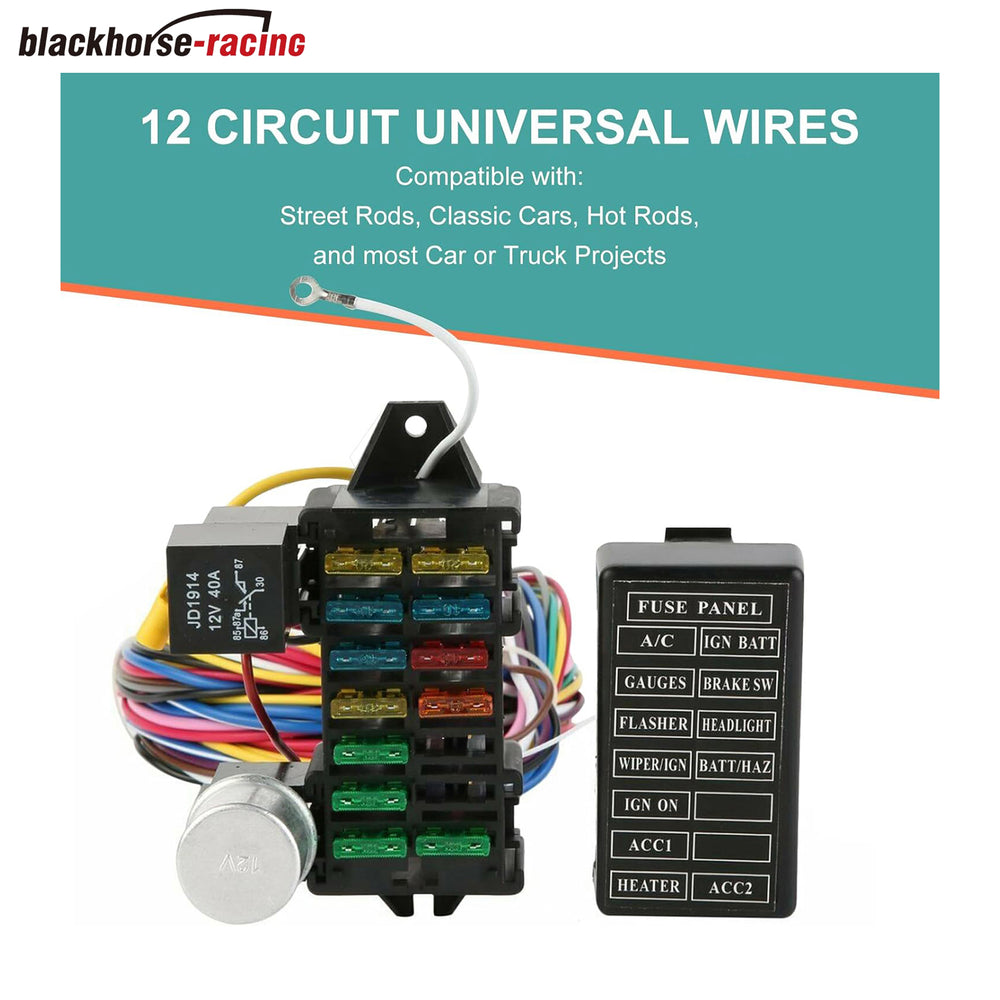 
                  
                    Universal 12 Circuit Wiring Wires Harness Fit for Muscle Car Hot Rod Street Rod XL Wires
                  
                