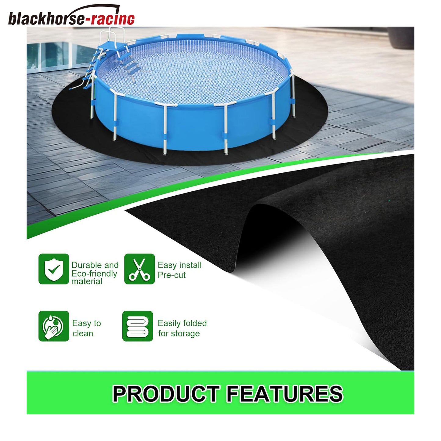 
                  
                    15 Foot Round Swimming Pool Liner Pad Pre-Cut Pool Pads for Above Ground Pool Prolong Life of The Liner Eco-Friendly Felt is Effective in preventing Piercing Black
                  
                