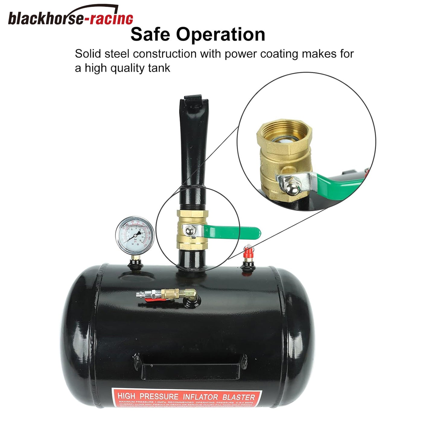 
                  
                    5 Gallon Air Tire Bead Seater - 145PSI Blaster Tool Seating Inflator w/Gauge Car Truck ATV Tank Heavy Duty - Black
                  
                