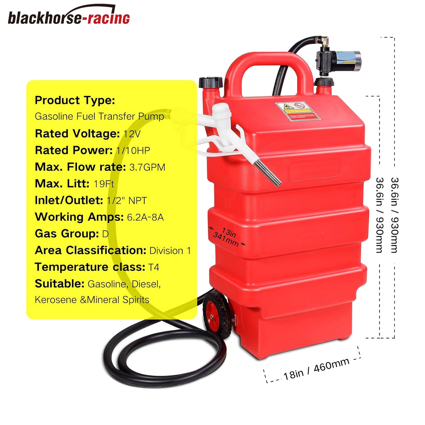 
                  
                    16 Gallon 60L Portable Fuel Caddy Tank with 12V DC Electric Gasoline Diesel Fuel Transfer Pump, Switch Control, Wheels, for Gasoline Diesel Kerosene & More
                  
                