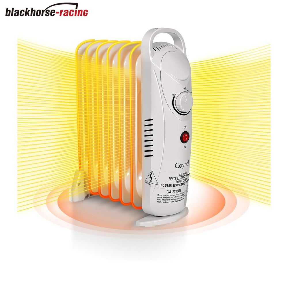 7-Fin Electric Indoor Space Heater, Quiet Portable Room Heat with Thermostat, Energy Saving, Full Room Heater with Safety Features, Fast Heating, White