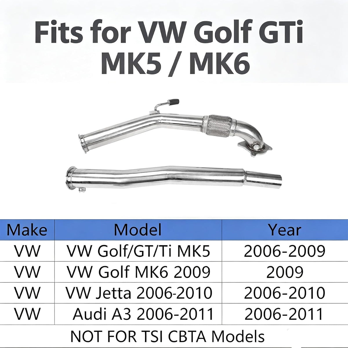
                  
                    3-inch Turbo Discharge Tube Kit – Suitable for Volkswagen Golf GTi (MK5, MK6).
                  
                