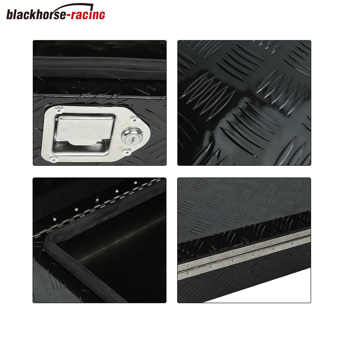 
                  
                    34.5 × 12.75 × 6.4 inches – Black aluminum pickup truck bed storage trailer tongue tool box with lock and key; 5 pedals
                  
                