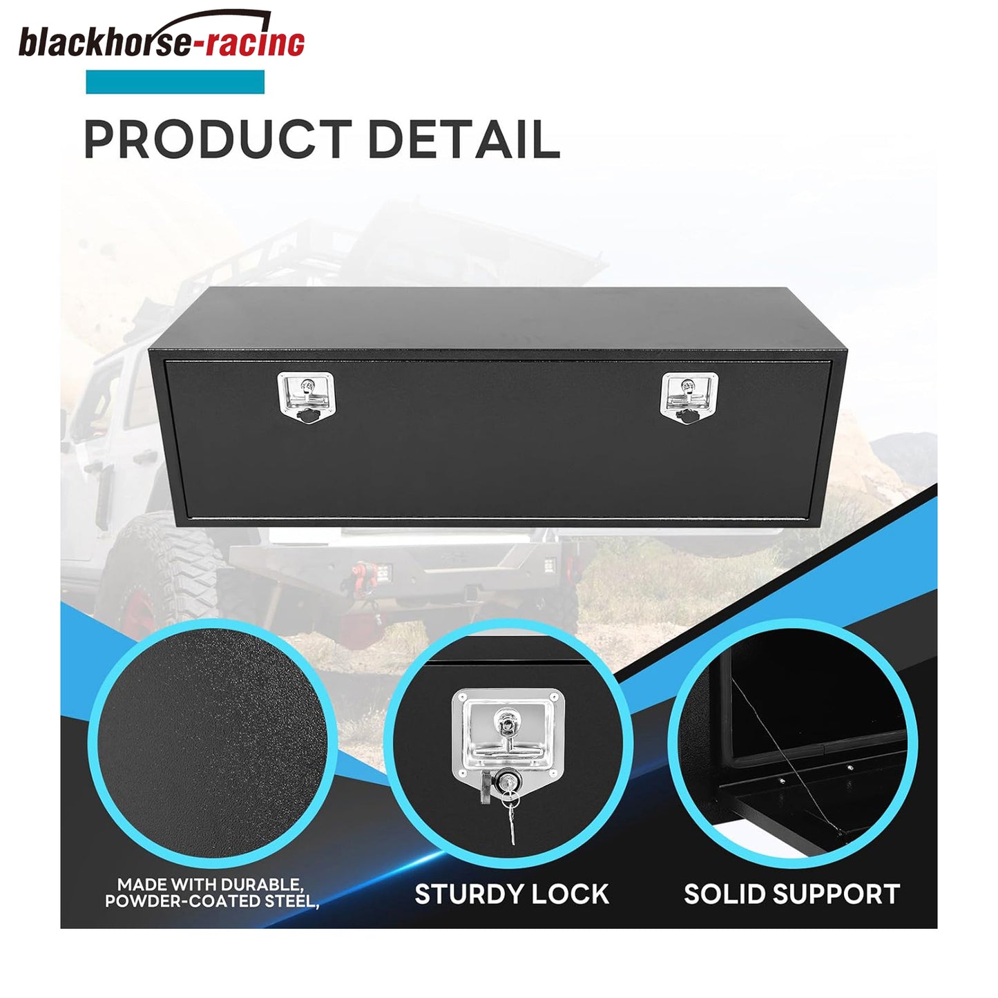 
                  
                    60 Inch Steel Black Underbody Truck Tool Box Pickup Truck Bed Storage, Waterproof Truck Tool Chest Box With Lockable T-Handle Latch for RVs, ATVs, Trailer & Truck (60"x18"x18")
                  
                