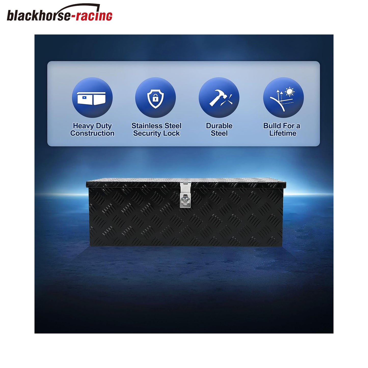 
                  
                    76.2 cm black aluminum base truck box with side handles – Heavy-duty pickup truck storage box – Trailer storage toolbox (76.2 × 33.0 × 25.4 cm)
                  
                