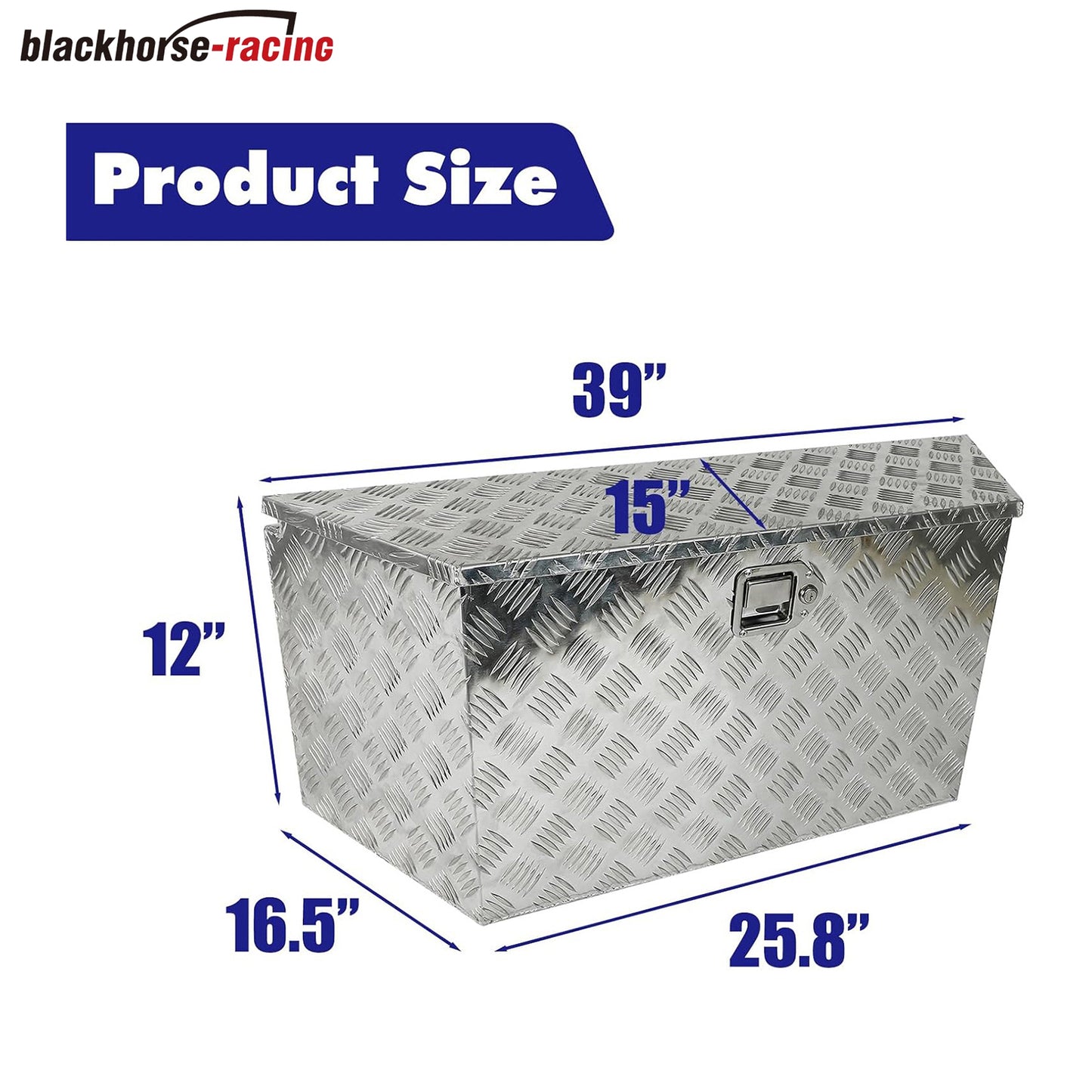 
                  
                    39"X15.4"X12" Silver Aluminum Pick-Up Truck Bed Tool Box Wide Utility Trailer Tongue Storage Tool Box 5 Bar Tread
                  
                