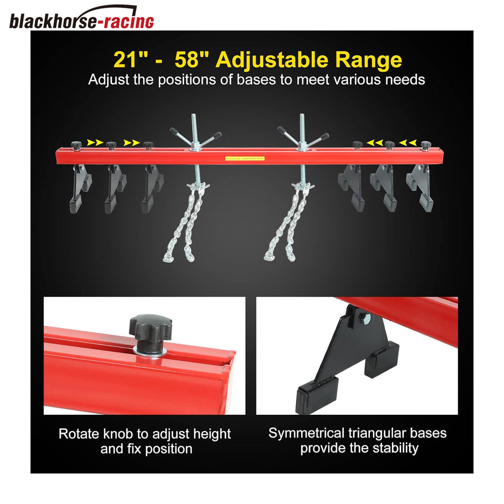 
                  
                    Engine Support Bar, 1100lbs Capacity Engine Transverse Bar Hoist for Motor Transmission, 2 Points Lift Holder and Dual Hooks
                  
                