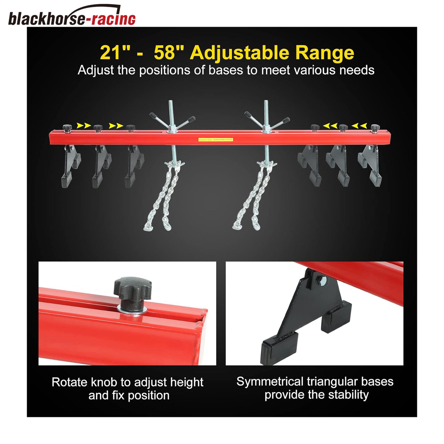 
                  
                    Engine Support Bar, 1100lbs Capacity Engine Transverse Bar Hoist for Motor Transmission, 2 Points Lift Holder and Dual Hooks
                  
                