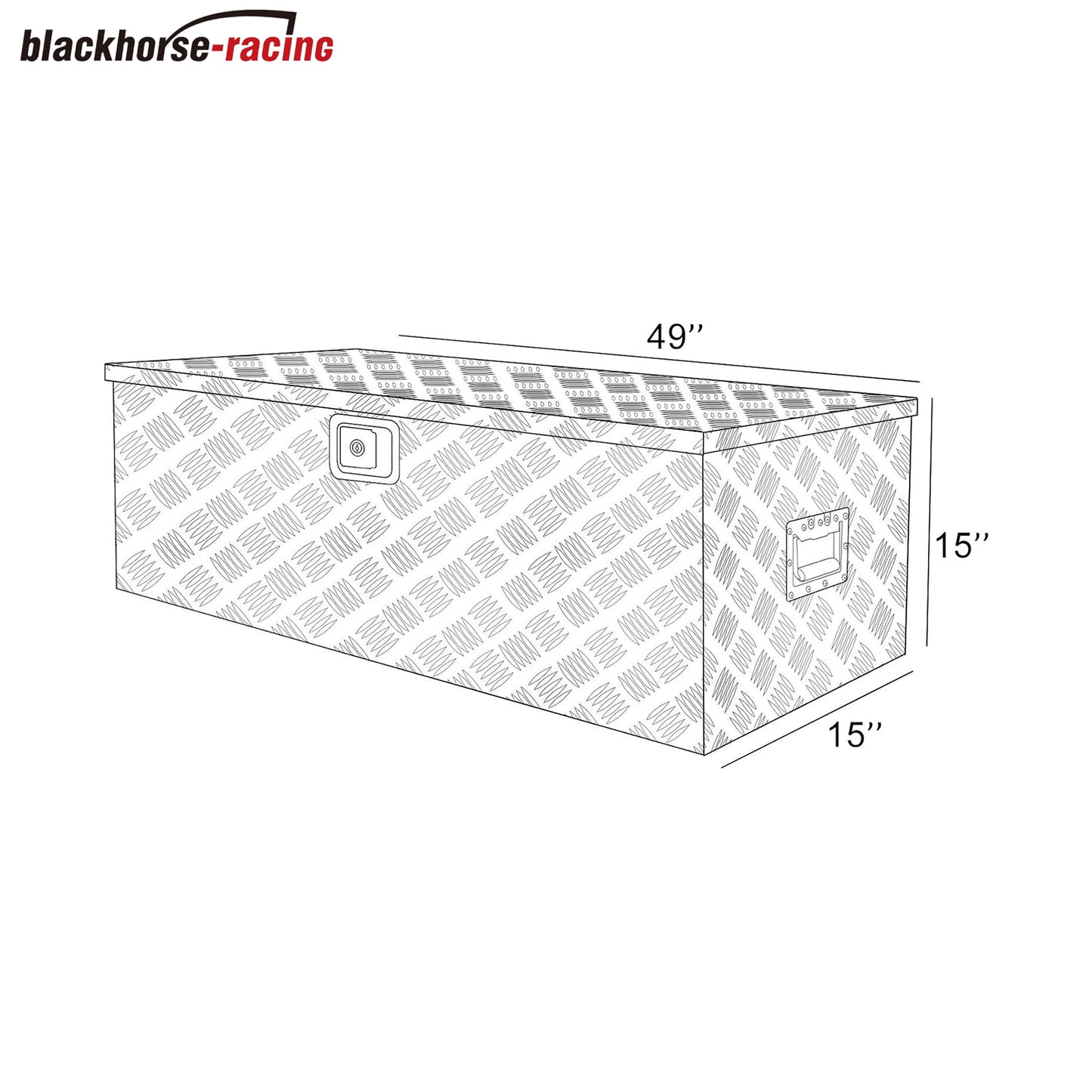 
                  
                    Aluminum striped truck toolbox – Pickup truck lathe tool kit; RV trailer toolbox – Storage box with side handle, lock and key – 49 x 15 x 15 inches (approx. 124.5 x 38.1 x 38.1 x 38.1 cm), Silver
                  
                