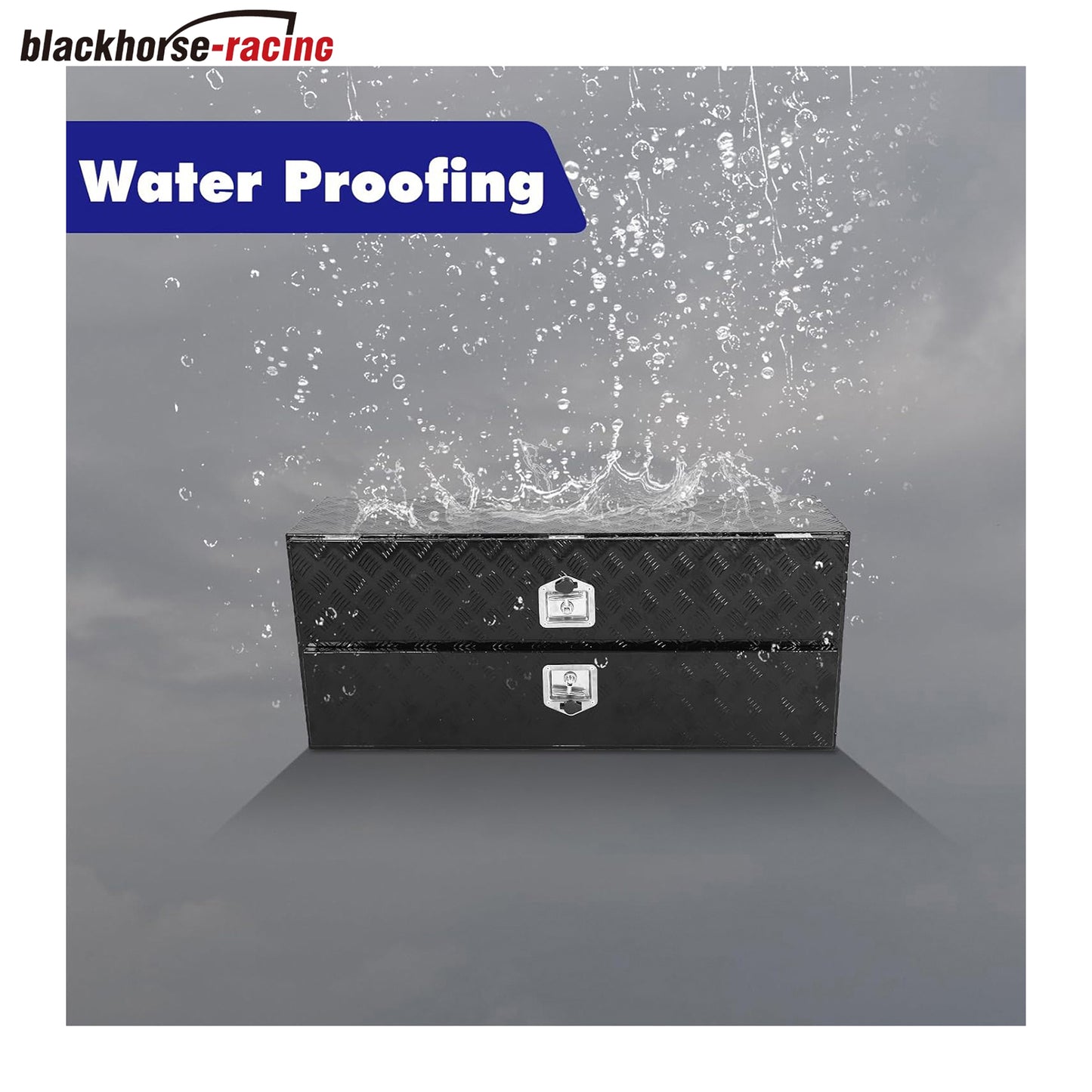 
                  
                    Aluminum Truck Tool Box w/Two Door,5 Bar Tread Truck Storage box w/Lock For Organization,Multifunction Black 48"x21"x15" Truck Toolboxes, For Truck,Trailer,RVs,Toolroom,Garage.
                  
                