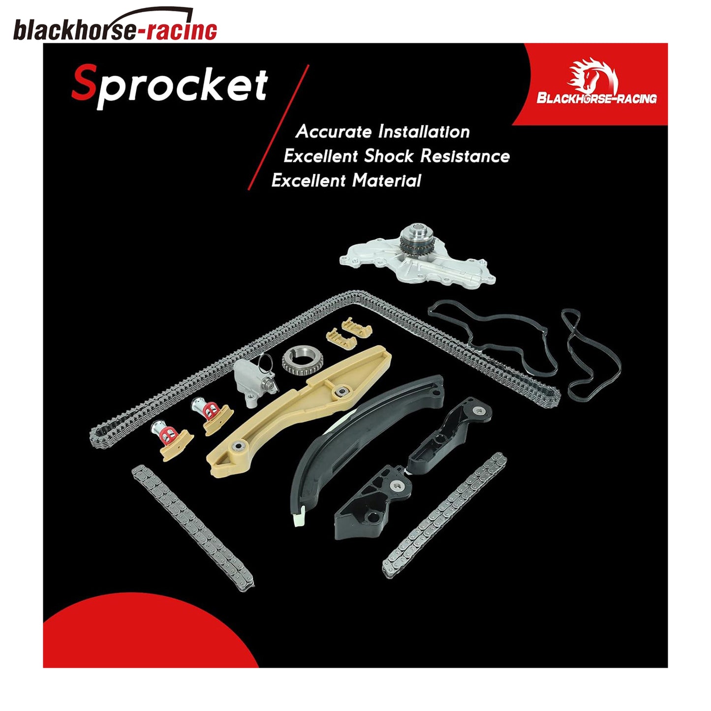 
                  
                    Timing Chain Kit with Water Pump Compatible with 2013-2017 Ford Edge Taurus Lincoln MKS MKX 3.5 3.7L
                  
                