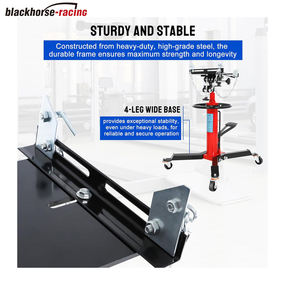 
                  
                    1800 lbs Capacity Transmission Jack, 2 Stage Adjustable Telescoping Hydrulic Transmission Jack with Integrated Foot Pedal & 360°Swivel Wheel, 34" to 68" Lifting Range
                  
                