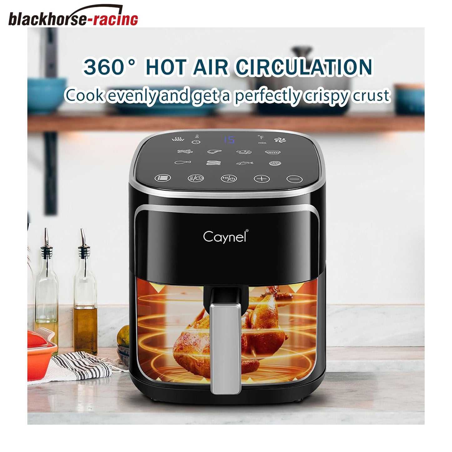 
                  
                    Air Fryer Oven Oil Free Nonstick Cooker with 8 Cook Presets, Detachable Double Basket - 5QT(Black) (Digital)
                  
                