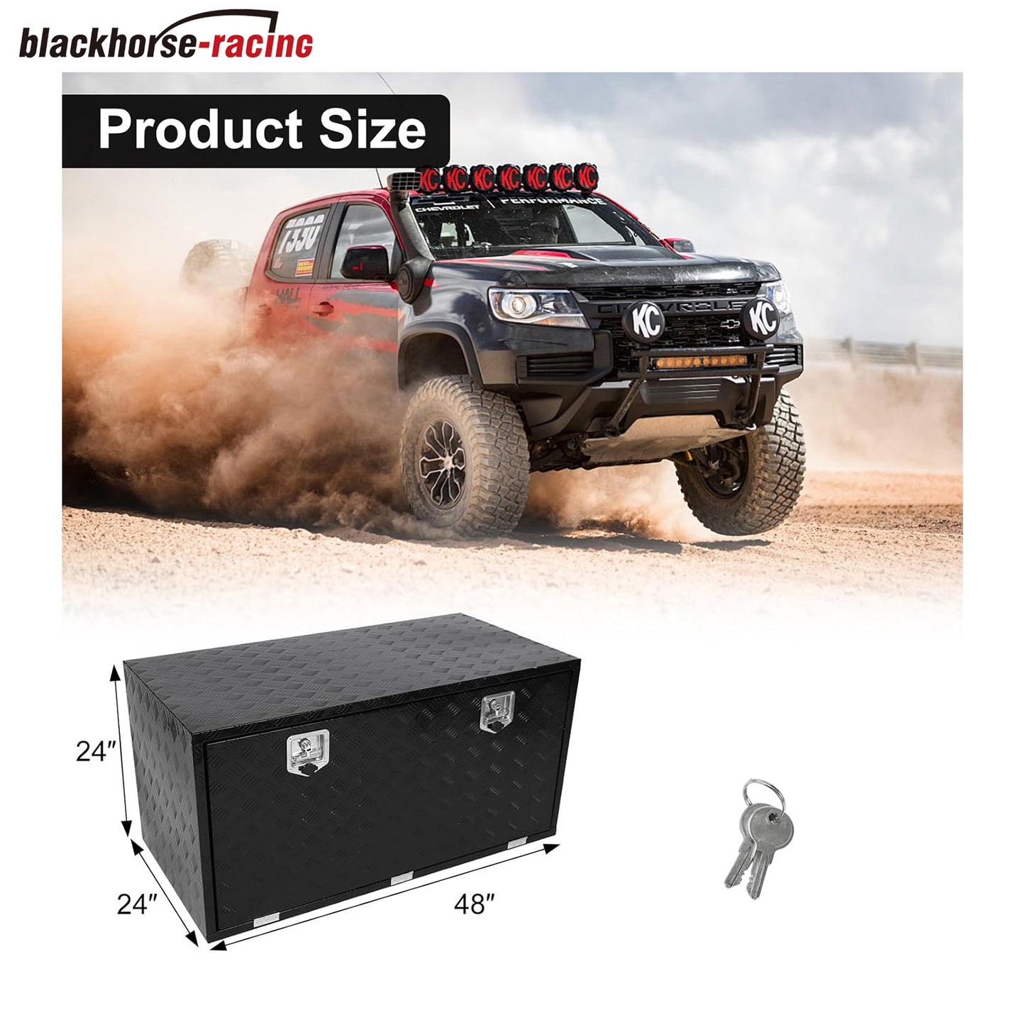 
                  
                    Aluminum Truck Tool Box,Underbody Tool Box Organizer for Pickup Truck,RV,Trailer,Tool Box for Bed of Truck,Waterproof Tool Box with T-Handle Latch and Keys,48"X24"X24"
                  
                
