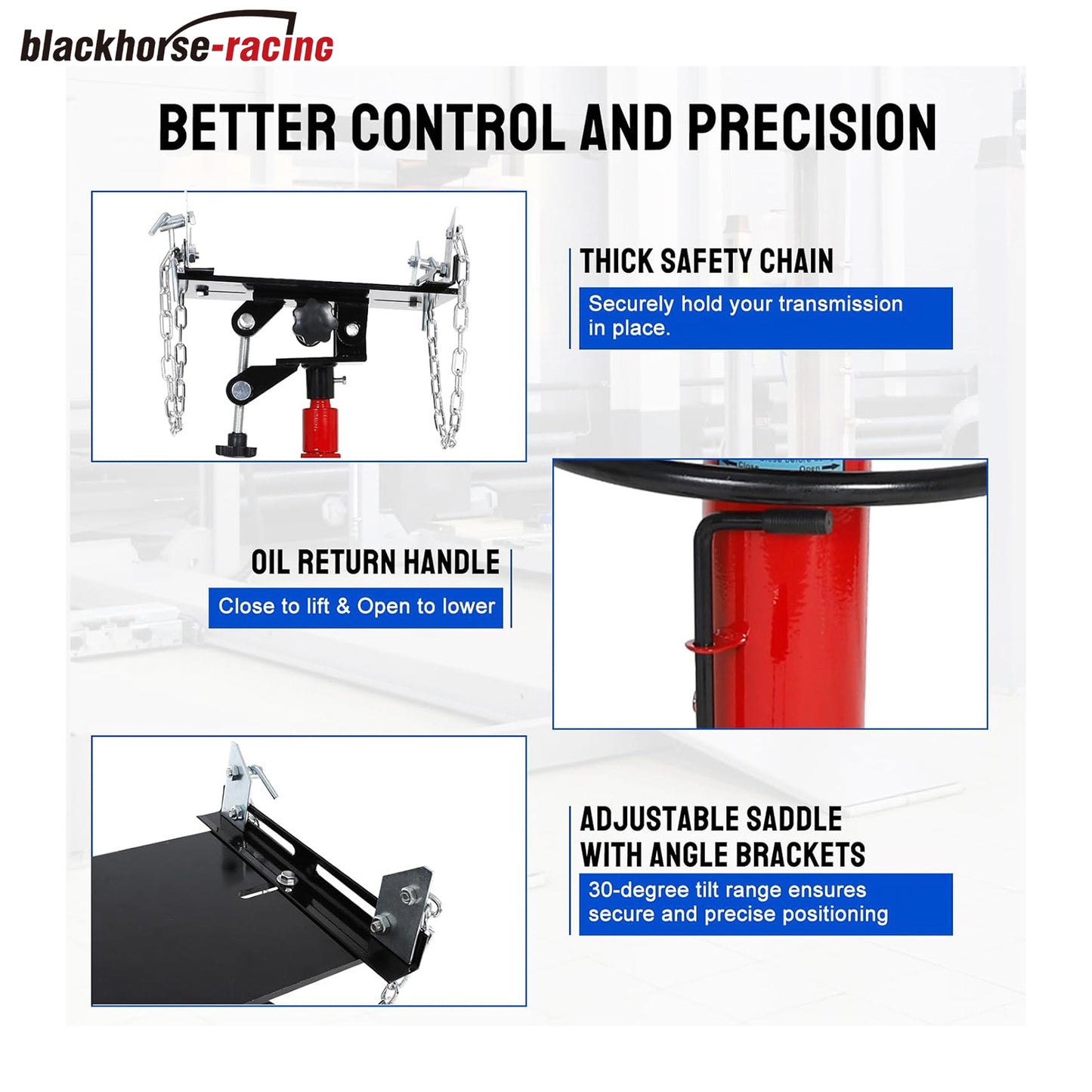
                  
                    1800 lbs Capacity Transmission Jack, 2 Stage Adjustable Telescoping Hydrulic Transmission Jack with Integrated Foot Pedal & 360°Swivel Wheel, 34" to 68" Lifting Range
                  
                