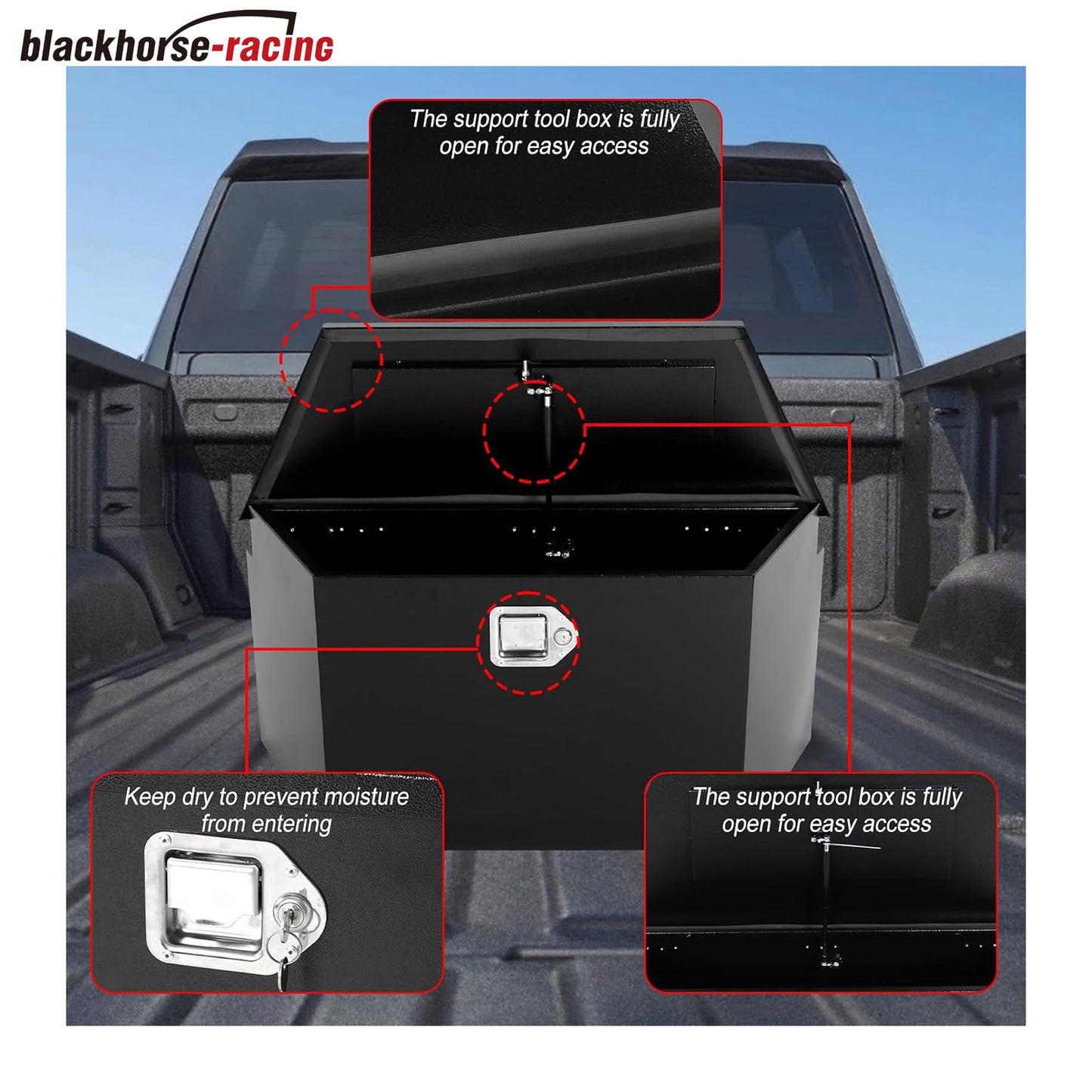 
                  
                    Black Steel Truck Tool Box with Handled-Lock, Heavy Duty Trailer Tool Box for Storage,26.5 x 12 x 11.8 inch Waterproof Organizer Chest for Pickup, Truck Bed, RV, Trailer ﻿
                  
                