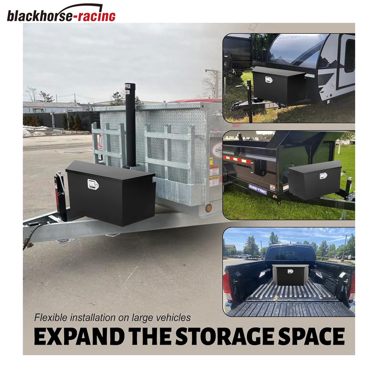 
                  
                    Black Steel Truck Tool Box with Handled-Lock, Heavy Duty Trailer Tool Box for Storage,26.5 x 12 x 11.8 inch Waterproof Organizer Chest for Pickup, Truck Bed, RV, Trailer ﻿
                  
                