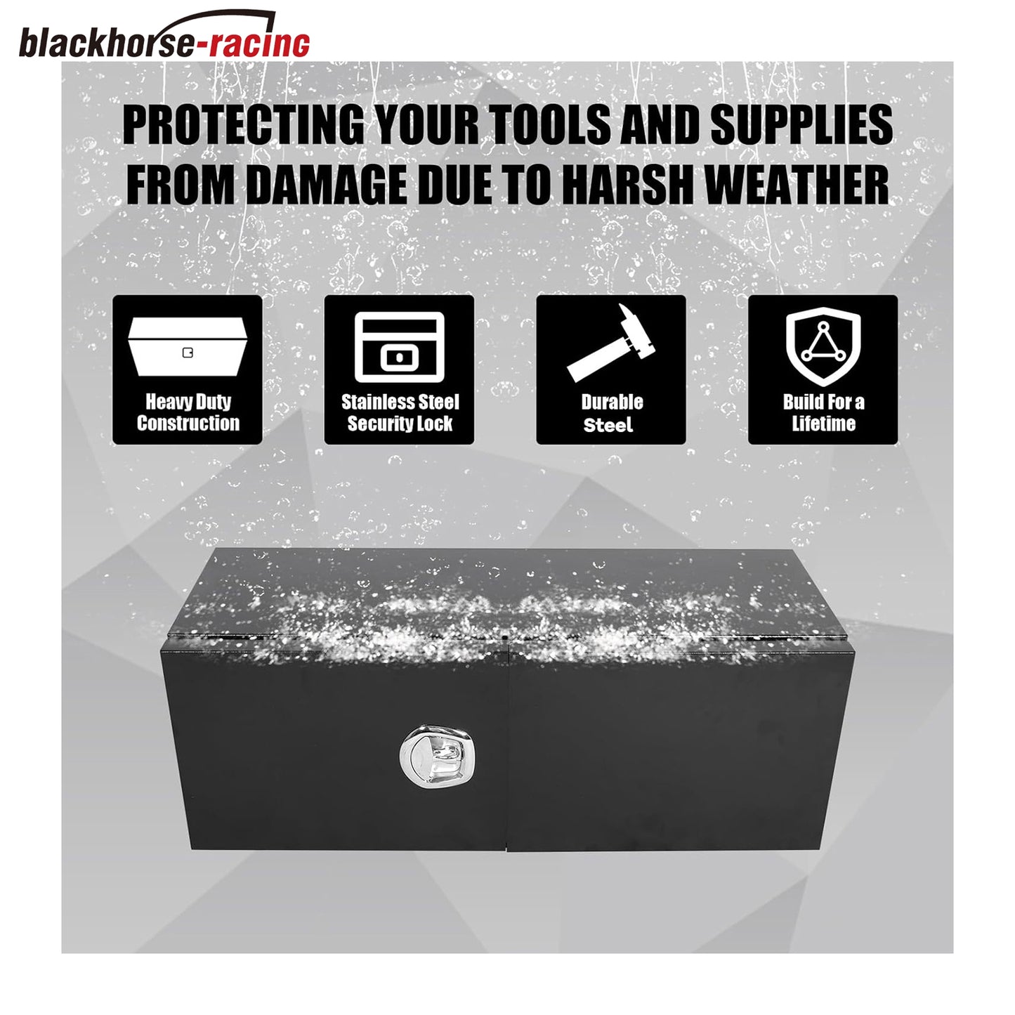 
                  
                    Black Steel Truck Tool Box For PickUp Truck Bed, Trailer, Van, Heavy Duty Truck Tool Box Organizer Chest with Barn Door,48 x 18 x 18 inch Waterproof Tool Box For Organization and Storage ﻿
                  
                