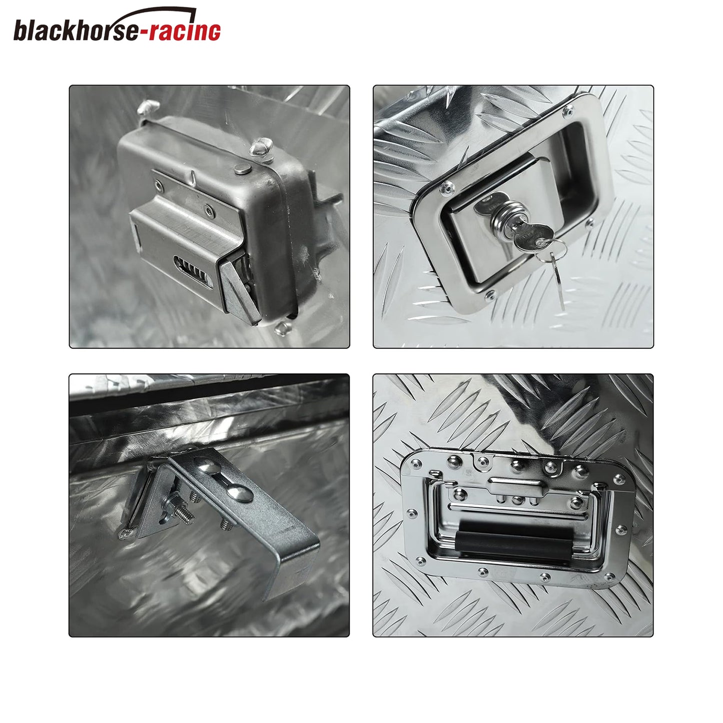
                  
                    Aluminum striped truck toolbox – Pickup truck lathe tool kit; RV trailer toolbox – Storage box with side handle, lock and key – 49 x 15 x 15 inches (approx. 124.5 x 38.1 x 38.1 x 38.1 cm), Silver
                  
                