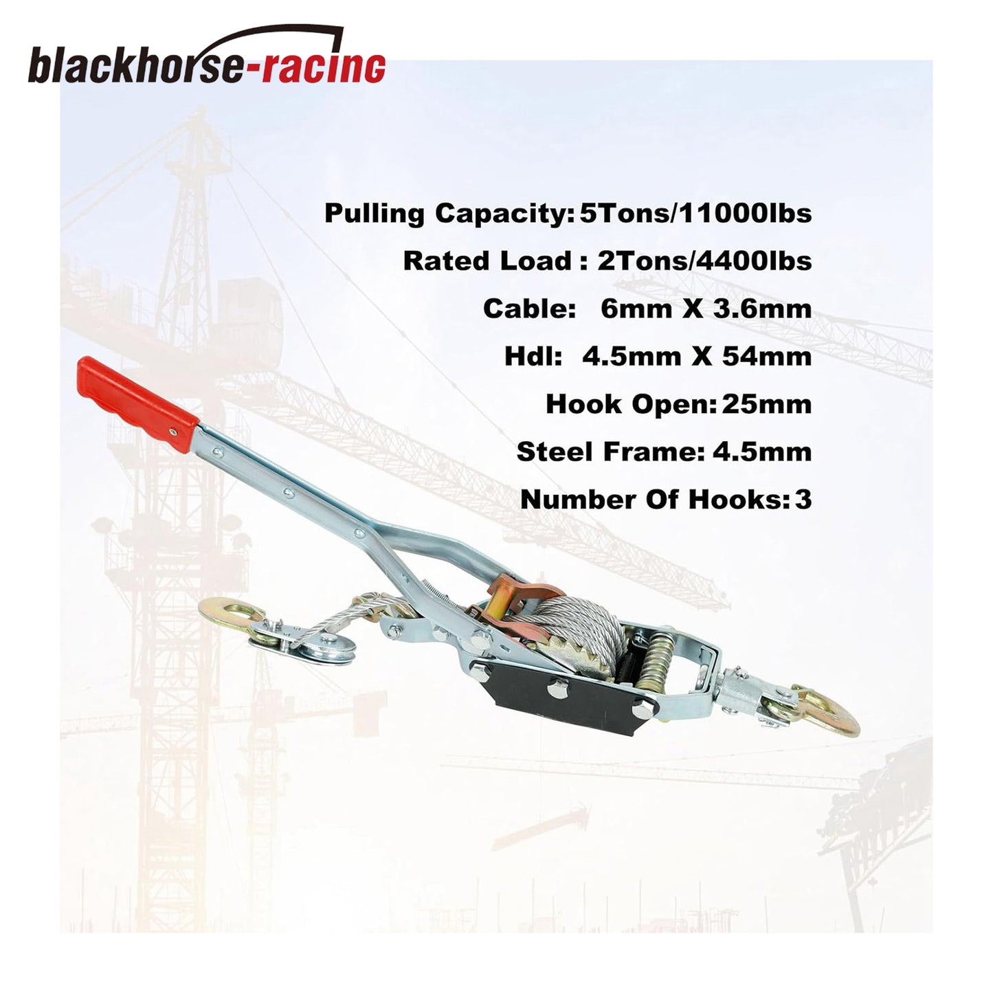 
                  
                    5 Ton Hand Puller Heavy Duty Winch Pull Hoist Come Along Cable Lever with 3 Hooks, Automotive Hoist Hand Winch Cable Puller Stretcher Lift
                  
                