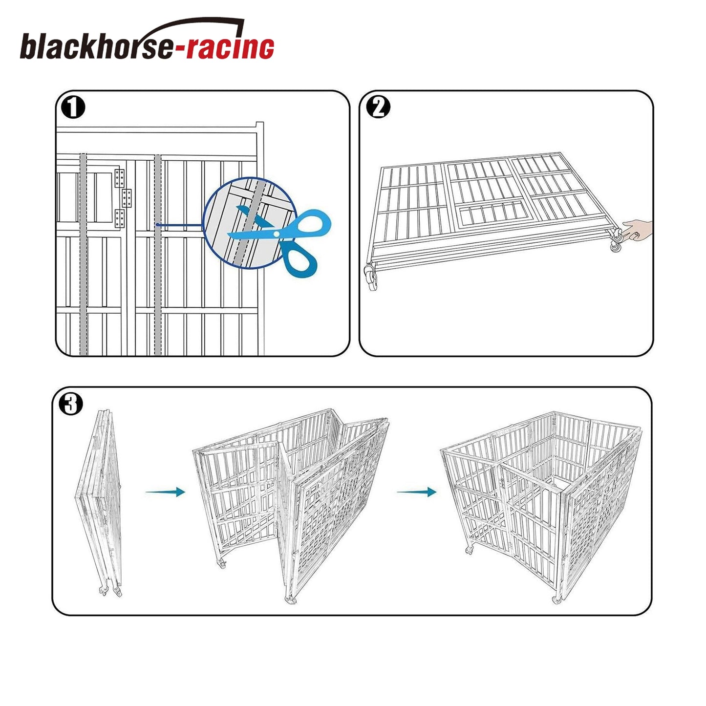 
                  
                    37 Inches Heavy Duty Indestructible Dog Crate, Stainless Steel Pet Crate, Escape Proof Dog Cage Kennel, with High Anxiety Double Door
                  
                