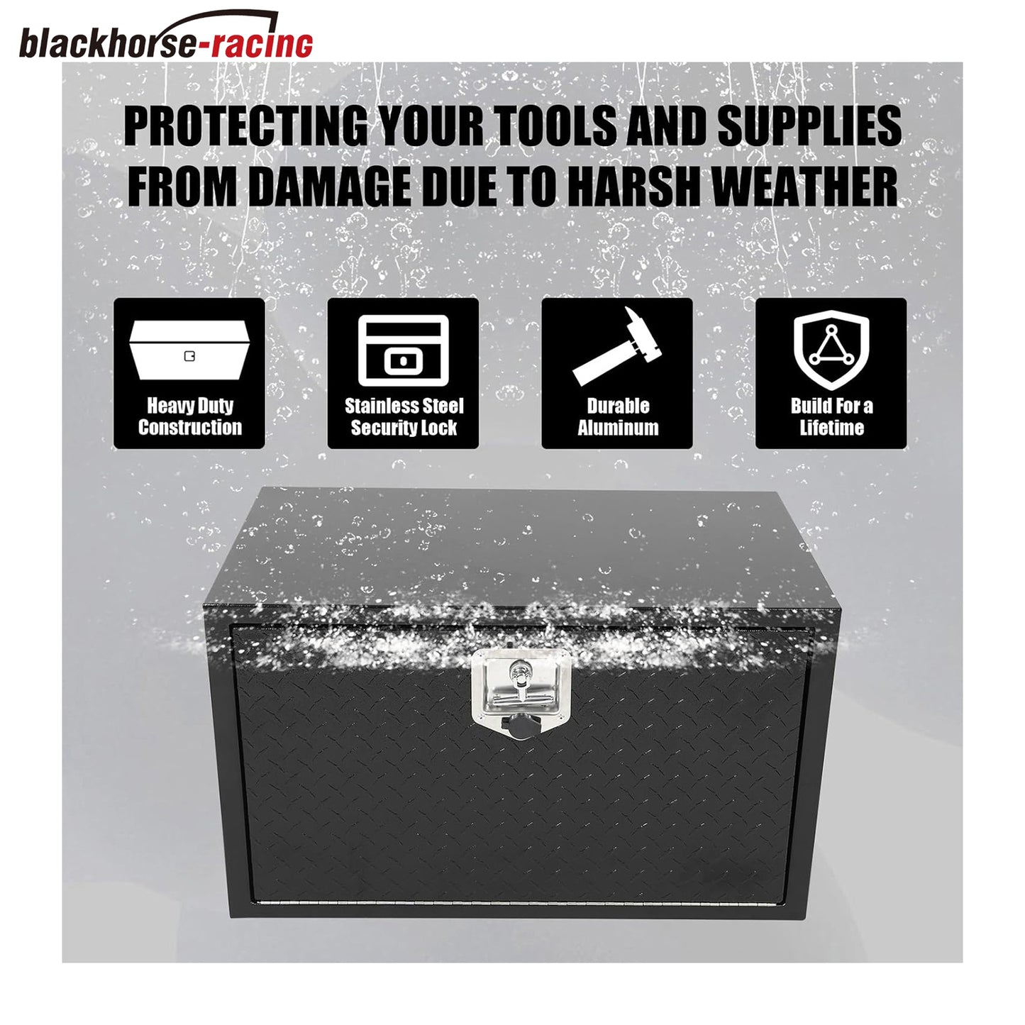 
                  
                    Black Steel Underbody Truck Tool Box with Aluminum Door, Heavy Duty Tool Box Organizer Chest with T-Handle Lock, 30 x 18 x 18 inch Waterproof Storage Box for Pickup, Truck Bed, RV, Trailer
                  
                