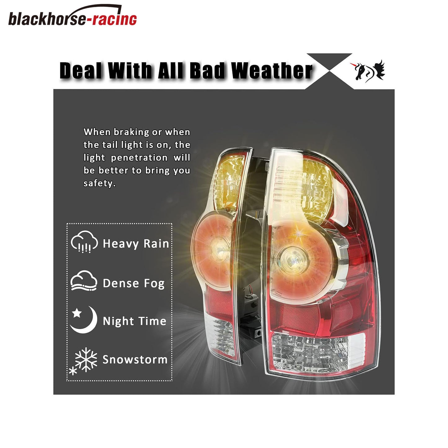 
                  
                    LED Tail Lights Lamps Assembly, Left Driver Side and Right Passenger Compatible with Toyota Tacoma Pickup 2005-2015, Replaces 8155004160 8156004160, 1 Pair
                  
                