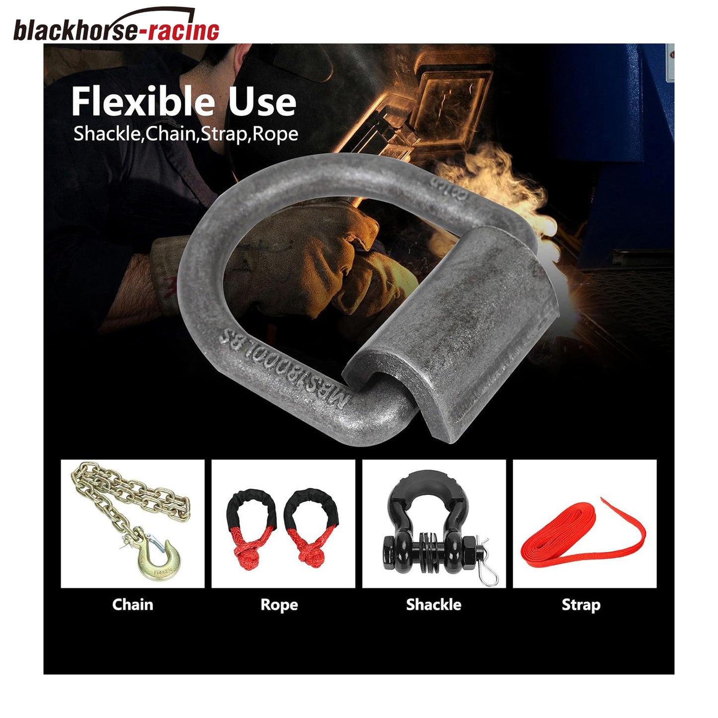 
                  
                    5/8" Heavy Duty Forged Steel D Ring Tie-Down Anchor Weld on Lashing Ring 18000lbs for Securing ATVs, UTVs, Riding Mowers, and Other Heavy Cargo-8Pack
                  
                