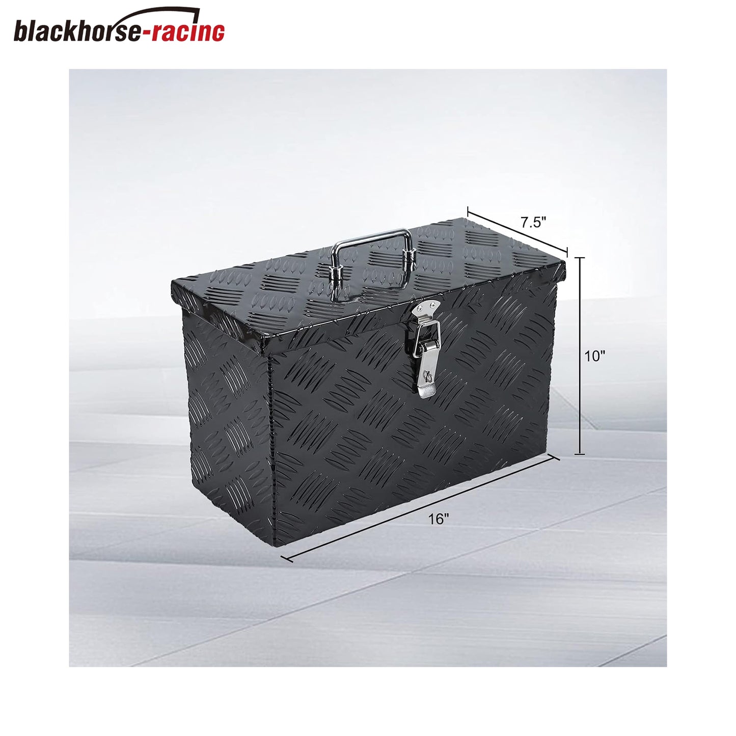 
                  
                    40.64 cm × 19.5 cm × 25.4 cm – Heavy-duty black aluminum truck bed toolbox with lock and T-shaped handle lock key; 5-piece tire tool kit; truck trailer underbody storage box
                  
                