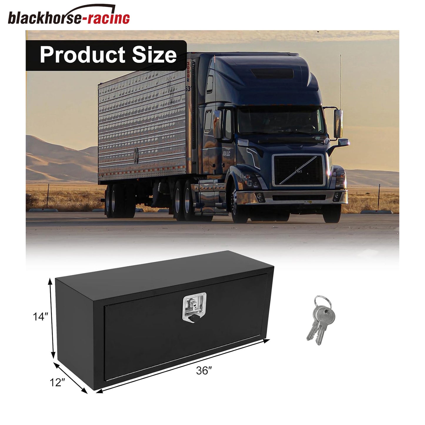 
                  
                    Black Steel Underbody Truck Tool Box with T-Handle Lock,Heavy Duty Truck Tool Box Truck Storage Organizer Tool Box Chest For Storage Smooth Surface,Waterproof-36"x 12"x 14" inch
                  
                
